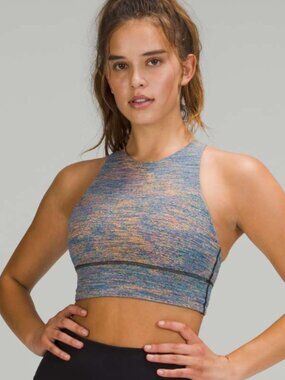 Lululemon Energy Bra High Neck Long Line -Size 6-Spectral Fusion Jacquard
